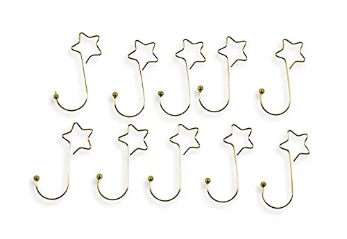 Riffelmacher 14447 - Kugel-Aufhänger mit Stern, Länge 5 cm, 20 Stück im Beutel, Gold, Anhänger, Baumkugeln, Weihnachts-Baum, Dekoration, Haken, Weihnachten, Advent