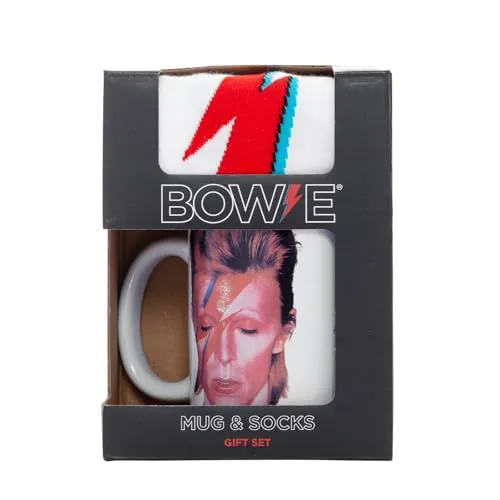 David-Bowie-Tasse Und Sockenset in gelb von Pyramid International