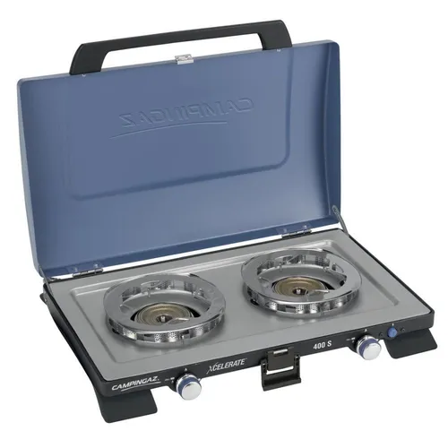 Campingaz Gaskocher - Robuster Campingkocher mit 2x2 kW Leistung - Campingkocher mit innovativer Brennertechnologie für doppelte Kochgeschwindigkeit bei Wind. Abnehmbare Topfträger und kompakte Bauweise machen ihn ideal für Camping und Festivals.
