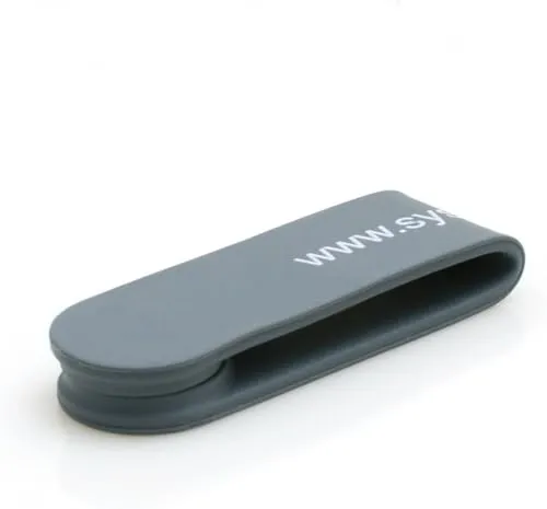 System-S Magnet Clip Kabelbinder Kabelclip für Kopfhörer Kabel Earphones in Grau