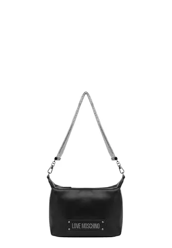 Love Moschino Smart Daily Schultertasche 22 cm schwarz - Damen-Schultertaschen mit praktischem Reißverschluss und Innenfächern für optimale Organisation, aus robustem Polyurethan, ideal für stilbewusste Frauen.