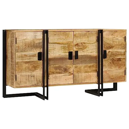 vidaXL Sideboard aus massivem Mangoholz 150x40x80 cm - Kommode aus robustem Mangoholz im Industrie-Stil, bietet viel Stauraum und ist leicht zusammenzubauen. Ein zeitloses Möbelstück für jedes Zuhause.