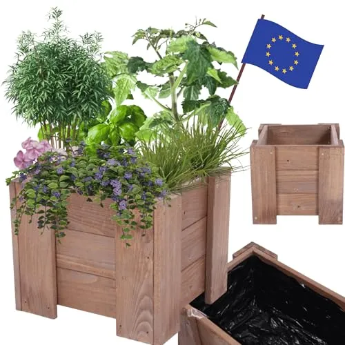 Modo24 Blumenkasten Pflanzkübel Holz, Hochbeet mit Schutzfolie - Entdecken Sie den vielseitigen **Modo24 Blumenkasten** aus robustem Kiefernholz – ideal für Garten, Balkon oder Terrasse. Wetterfest und mit Schutzfolie ausgestattet, sorgt er für optimale Bedingungen beim Pflanzen.