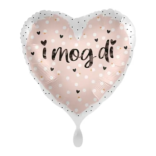 Folienballon Herzballon I mog di - rosegold weiß, ca. 43 cm - 70063