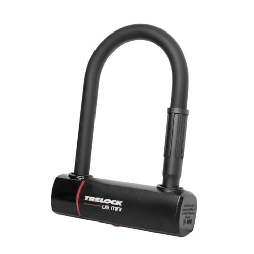Trelock Bügelschloss 2232025911 – Schwarz, 83-140mm - Fahrradschloss mit Halter ZB 402 U5 Mini, ideal für sicheren Diebstalschutz und einfache Montage, Ø15mm.