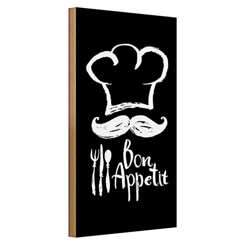 Holzschild Essen 20x30cm Bon Appetit Restaurant s/w