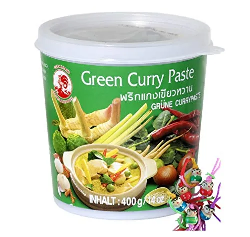 yoaxia ® Marke Set - [ 400g ] COCK Grüne Currypaste / Green Curry Paste + ein kleiner Glücksanhänger gratis