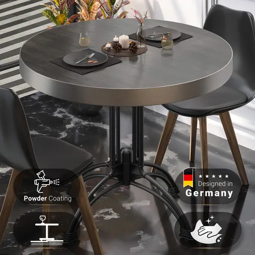 BMLG Bistro Tisch Ø 60 cm | Edelstahlrand & HPL Platte | Witterungsbeständig - Genießen Sie stilvolle Momente mit dem BMLG Bistro Tisch. Seine elegante HPL Tischplatte und das robuste Aluminiumgestell garantieren Langlebigkeit und Stabilität, ideal für Garten und Gastronomie.