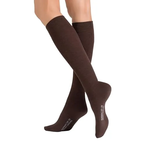 Hudson Damen Kniestrümpfe Relax Woolmix Clima druckfreier Bund Brownmel. 0763 35-38