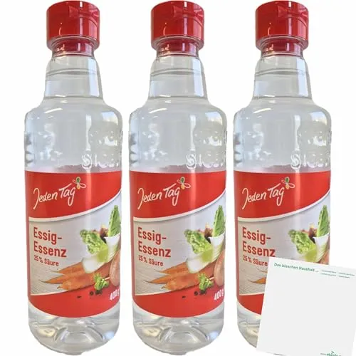 usy Bundle für Jeden Tag Essigessenz 25% Säure 3er Pack (3x400g Flasche) + usy Block