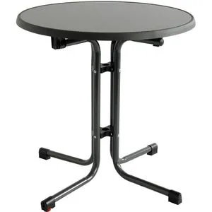 MFG Bistrotisch klappbar, Ø 70 cm, anthrazit mit Schieferplatte