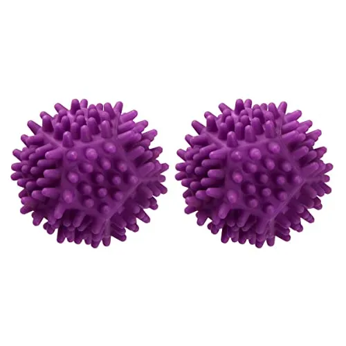 Fackelmann Trocknerkugeln FLUFFY, Trocknerbälle für Wäschetrockner, Kugeln für flauschigere Wäsche (Farbe: Berry), Menge: 2 Stück, 6.5 x 6.5 x 6.5 cm