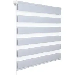 WOLTU Doppelrollo Klemmfix Grau B90 x H120 cm – Lichtdurchlässiges Zebrarollo