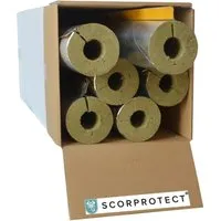 Scorprotect Karton Rohrisolierung Alu 54 MM X 40 MM - Formstabile Rohrisolierung aus Steinwolle mit reißfester Alukaschierung, ideal für Heizungs- und Brauchwasserleitungen. Hohe Wärmeeffizienz und langlebige Qualität.