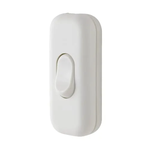 REV Kippschalter <6,0A, Kippschalter 230V, Zwischenschalter 2polig, mit Zugentlastung. Schraubklemmen max. 1,0mm², weiss