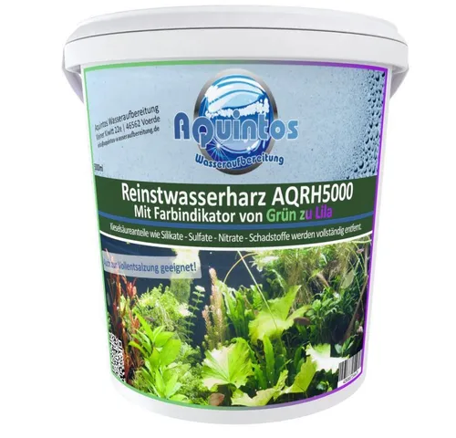 Aquintos Wasseraufbereitung Kalkfilter AQRH10000 - Hochleistungs-Mischbettharz für kristallklares Wasser. Ideal für Umkehrosmoseanlagen – einfache Handhabung und lange Lebensdauer mit integrierter Farbindikator-Technologie.
