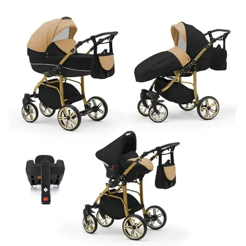 Kinderwagen-Set 5 in 1 Neo Gold inkl. Sportsitz, Autositz und Iso Base - 17 Teile - in 22 Farben