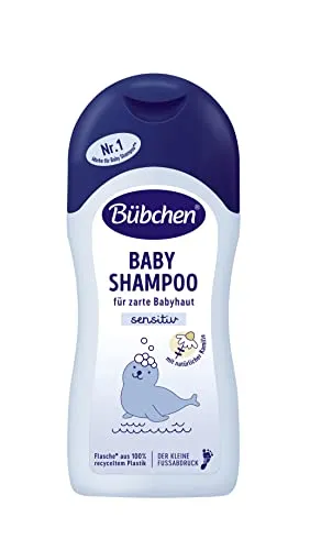 Bübchen Baby Shampoo 200 ml - Schampoo für Babys mit Aloe Vera und Weizenprotein, pH-hautneutral und mild zu den Augen, dermatologisch getestet und empfohlen von Hebammen und Ärzten.