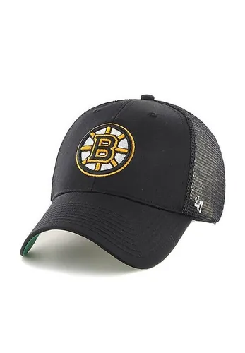 '47 Boston Bruins Black NHL Cap - P. Branson One-Size - Trucker Cap aus 100% Polyester mit aufgesticktem Team-Logo und verstellbarem Riemen für perfekten Sitz bis Größe 61 cm, ideal für Fans der Boston Bruins.