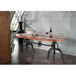 Tisch Altholz 180x100x75 mehrfarbig lackiert INDUSTRIAL #04 - Eleganter Esstisch aus hochwertigem indischem Altholz, verstellbare Tischhöhe mit stabiler Eisenkonstruktion. Ideal für stilvolle Essbereiche und perfekt kombinierbar mit anderen Möbeln der INDUSTRIAL Serie.