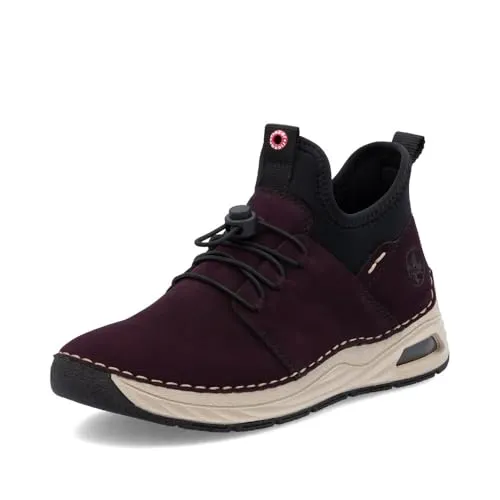 Rieker Schnürstiefelette Kaltfutter 44560-30 - Rot - 40 - Wanderschuhe mit RiekerAntistress-Eigenschaften für hohen Tragekomfort, flexibles Design und optimale Dämpfung dank RiekerAir Luft-Fenster. Ideal für modebewusste Wanderer!