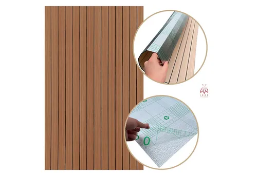 IKHEMalarka Wandpaneel Lamellen Selbstklebend 100x60 cm – PVC + PE-Schaum, 2,8 mm, Betonoptik, BxL: 60x100 cm, 0,6 qm, (1 Paneel = 100 × 60 cm (0,60qm) Tapete Marmor Struktur