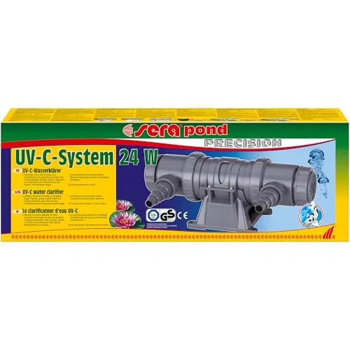 sera 8249 UV-C-System 24 W - Effektiver UV-C Wasserklärer für Aquarien und Teiche - UV-Sterilisator für Süß-, Meer- und Teichwasser, sorgt für klares Wasser und gesundes Aquarienleben, ideal für bis zu 1.000 Liter Aquarien und 8.000 Liter Gartenteiche.