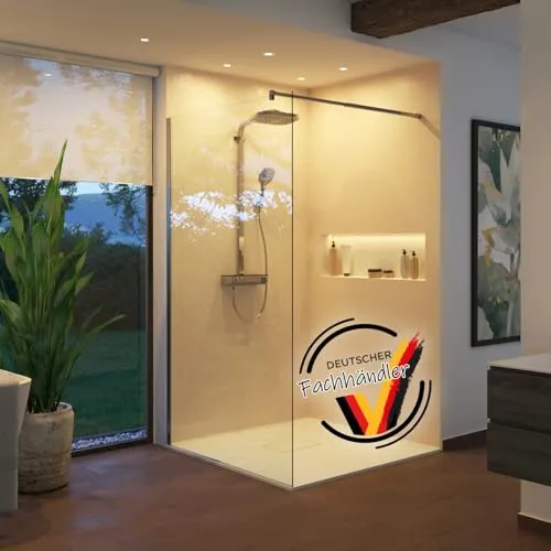 empasa Glas Duschwand für Walk-In Dusche 80 x 200 cm mit Nanobeschichtung - Moderne Duschabtrennung aus 8 mm ESG-Sicherheitsglas, die eine lichtdurchflutete Atmosphäre schafft. Die Nanobeschichtung sorgt für einfache Reinigung und minimiert den Pflegeaufwand. In verschiedenen Größen erhältlich.