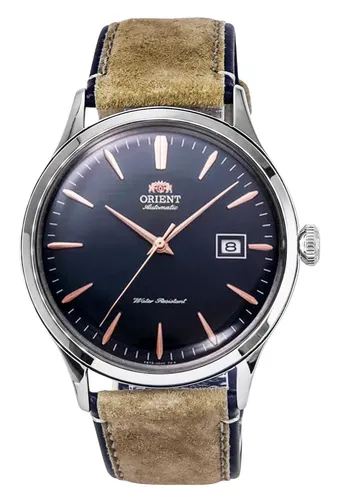 Orient Bambino Automatic Dress RA-AC0P02L10B Herrenuhr - Elegante Analog-Herrenuhr aus Edelstahl mit automatischem Uhrwerk, 30 m wasserdicht und stilvollem Kalblederarmband - ideal für besondere Anlässe.