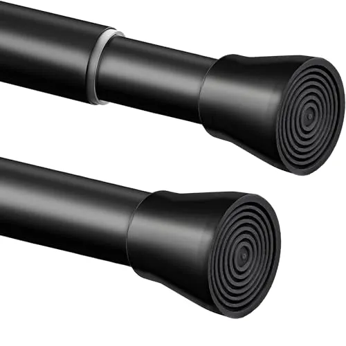 Stück Duschstange ohne Bohren Edelstahl Gardinenstange ohne bohren Einstellbar Duschvorhangstange,Teleskopstange für Schrank,Badezimmer,Balkon,Duschvorhang(72-145cm,Schwarz) 1