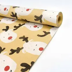 Geschenkpapierrolle Kraftpapier Elchaufdruck 15m - Verpacke deine Geschenke stilvoll mit der Geschenkpapierrolle Kraftpapier Elchaufdruck. Mit 15 Metern hochwertigem, ungiftigem Material und einzigartigem Elchdesign wird jedes Geschenk zum Hingucker. Ideal für Weihnachten, Geburtstage und kreative Bastelprojekte.