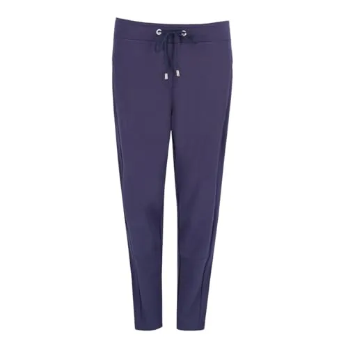 Hajo Damen Jogginghose - Klima-Komfort in Blau, Größe 40 - Sport-Jogginghose für Damen mit praktischen Zipper-Seitentaschen, höchstem Tragekomfort und formstabil, ideal für Homewear und Freizeitaktivitäten.