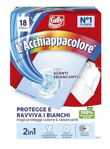 Grey Der 2-in-1 Farbfänger schützt und belebt Weiße, Farbauffangblätter, Farbschutzblätter und Aufheller, Packung mit 18 Blatt