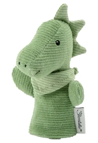 Sterntaler Fingerpuppe Dino Rexi - weiches Fingerspielzeug für Kinder - zum Erzählen, Kuscheln & Sprachförderung – Perfekter, Kleiner Spielkamerad & Geschenkidee – ideal unterwegs, steingrün