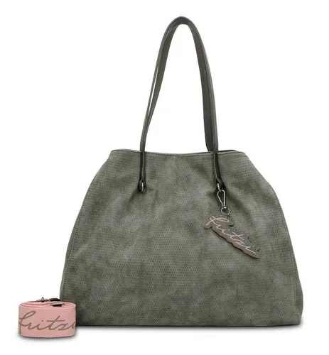 Fritzi Aus Preußen Shopper Filli02 Sunny, Anthra - Stylischer Shopper aus hochwertigem Polyurethan, mit abnehmbarem und verstellbarem Schulterriemen. Ideal für den Alltag und vielseitig kombinierbar.