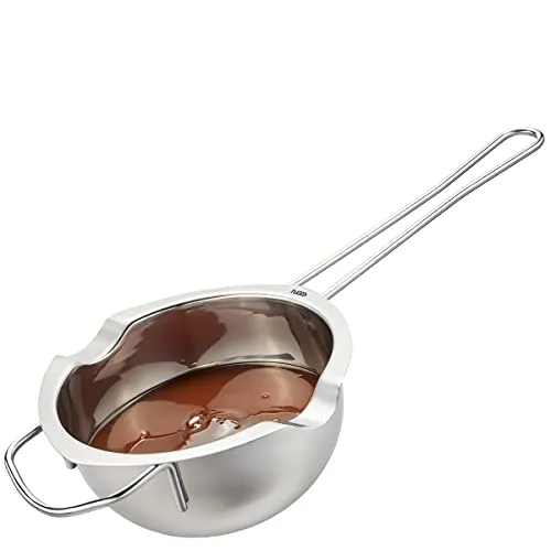 GEFU Schmelztopf MELTO aus Edelstahl, 300 ml, mit langen Griff & Auflagebügel, ideal zum Schmelzen von Schokolade, Kuvertüre oder Butter im Wasserbad