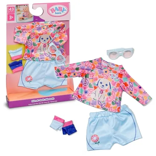BABY born Fahrrad-Outfit mit Shorts, Shirt, Brille und Handschuhen für 43 cm Puppen