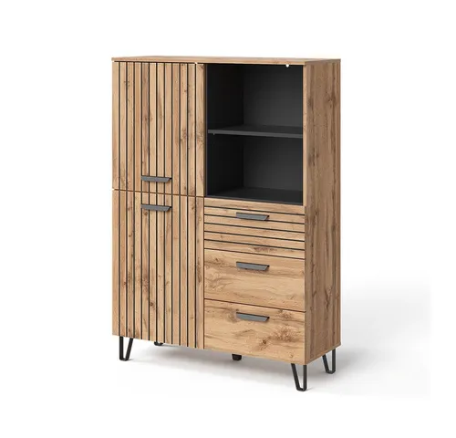 Vicco Garderoben-Set Amber, Eiche Wotan, 100 x 142 cm