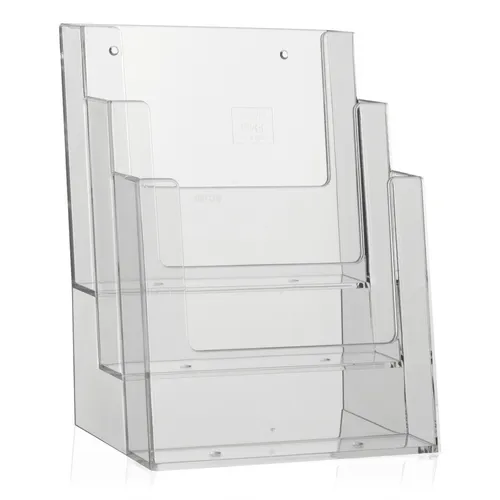 DIN A5 taymar® Tisch-Prospektständer Flyerständer Prospekthalter mit 3 Etagen