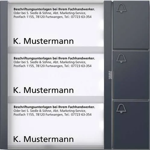Siedle Bus-Tasten-Modul BTM 650-03 AG | 3-fach Klingeltaster