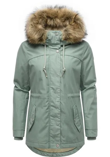 Ragwear Winterjacke Tawny Short YOUMODO Warme Jacke mit großer Kapuze und Kunstfellkragen