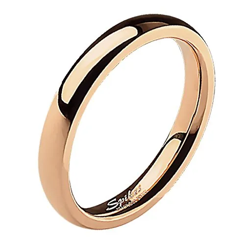 Mianova Band-Ring Edelstahl Herrenring Damenring Partnerring Trauring Verlobungsring Damen Herren Rosegold Größe 53 (16.9) Breit 3mm