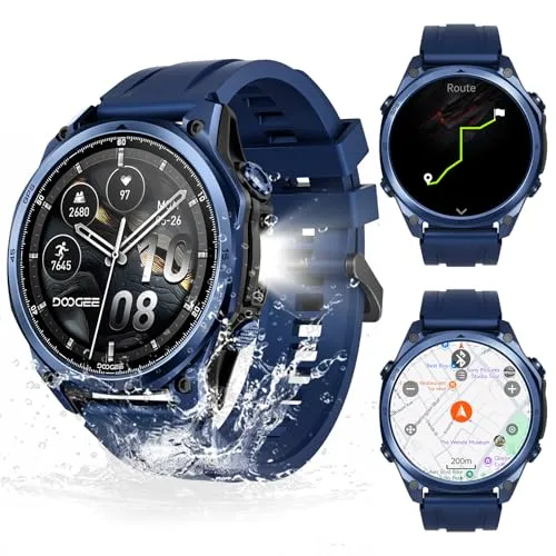 DOOGEE Anywise W1 Pro Smartwatch Herren，Dual-Band GPS & Offline-Karten,5 ATM wasserdicht,18 Tage Akku,1,43