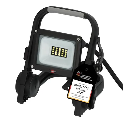 Brennenstuhl LED Baustrahler JARO 1060 M - Strahler für Arbeitsbeleuchtung, kompakt und leicht, ideal für Außenanwendungen dank IP65, mit 1150lm Helligkeit und energiesparenden Everlight SMD-LEDs.