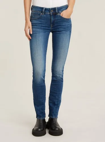 G-STAR RAW Damen Midge Saddle Straight Jeans - Jeans mit normaler Bundweite, hoher Leibhöhe und Loose Fit an den Knien, ideal für einen lässigen Look. Das 5-Pocket-Design sorgt für Funktionalität und Stil.