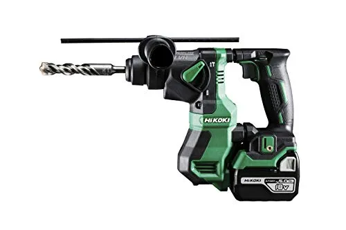 HiKOKI Akku-Bohrhammer DH18DPA - Leistungsstarker 18V Brushless Bohrer - Bohrmaschinen mit 2 Funktionen: Bohren und Hammerbohren, inkl. 2x 5.0 Ah Akkus und Ladegerät für maximale Leistung und Flexibilität.