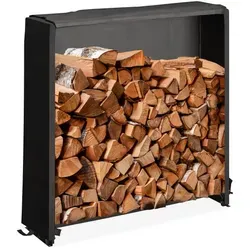 Kaminholzregal mit Abdeckung aus Metall - Robustes Holzlager für drinnen und draußen, schützt Ihr Brennholz vor Witterungseinflüssen und bietet eine ansprechende Lagerlösung.