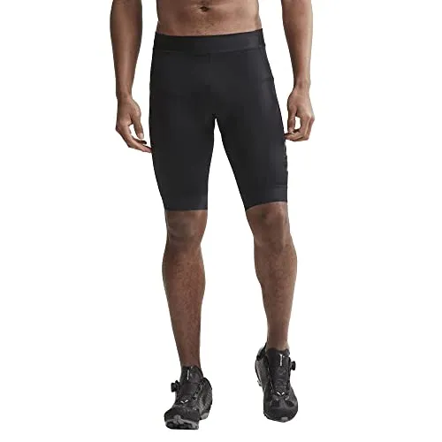 Craft CORE Essence Shorts M Herren Fahrradhose kurz – Gepolsterte Bike-Shorts mit Kompression - Hosen mit eng anliegendem Fit für maximale Bewegungsfreiheit, aus recyceltem Material und mit reflektierenden Elementen für Sicherheit bei schlechten Lichtverhältnissen.