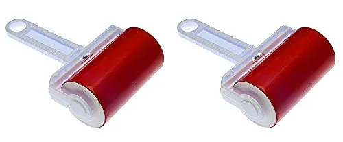 Stück all-around24 Kleiderrolle dauer Fusselroller Fusselrolle abwaschbar Tierhaarentferner (Rot) 2