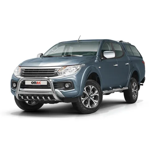 Frontbügel für Fiat Fullback 2016-2021 - Edelstahl Silber mit ABE - Robuster Frontschutzbügel aus Edelstahl mit geprüfter Qualität, ideal für den Einsatz am Fiat Fullback, bietet optimalen Schutz und Langlebigkeit.